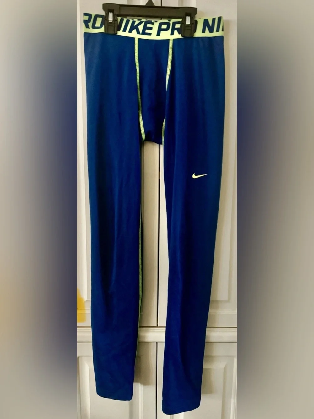 Boys NIKE PRO Royal Blue Full Length Training Athletic Tights - Boys Size XL